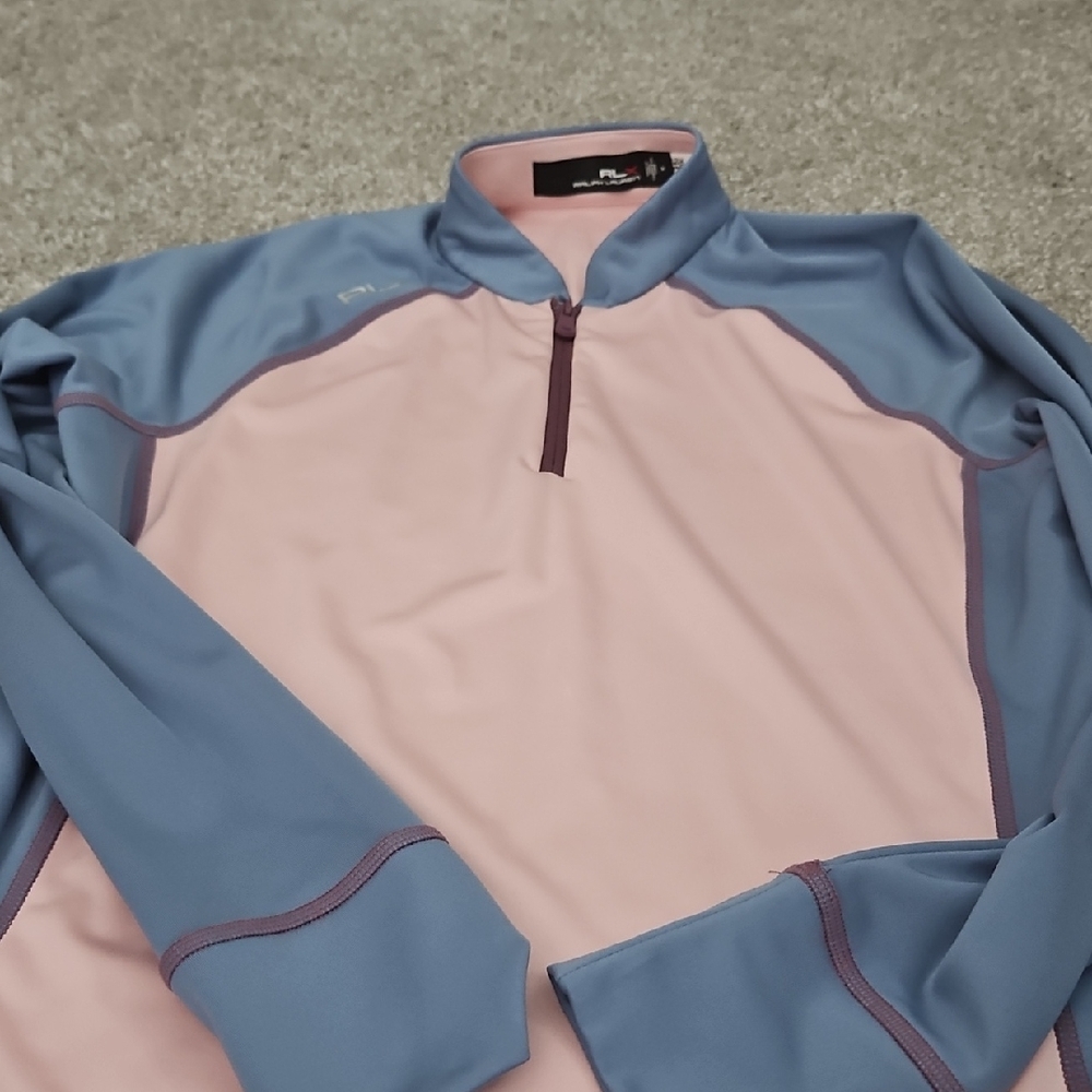 RLX Ralph Lauren Blue and Pink Pullover.borgata